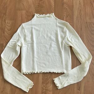 Long Sleeve Textured Cropped Shirt